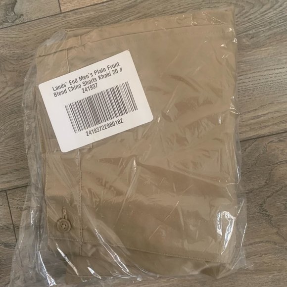 NWT LANDS' END MEN'S PLAIN FRONT WRINKLE RESISTANT BLEND CHINO SHORTS KHAKI 29 - Picture 4 of 9